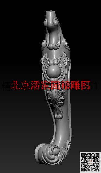 展成 第35批3-9_圆雕图立体雕花桌腿3d打印洋花沙发腿圆柱木雕柱腿精雕图浮雕图